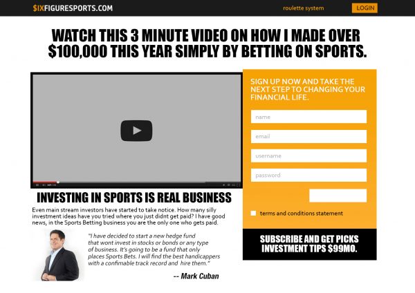 sports betting leads squeeze page
