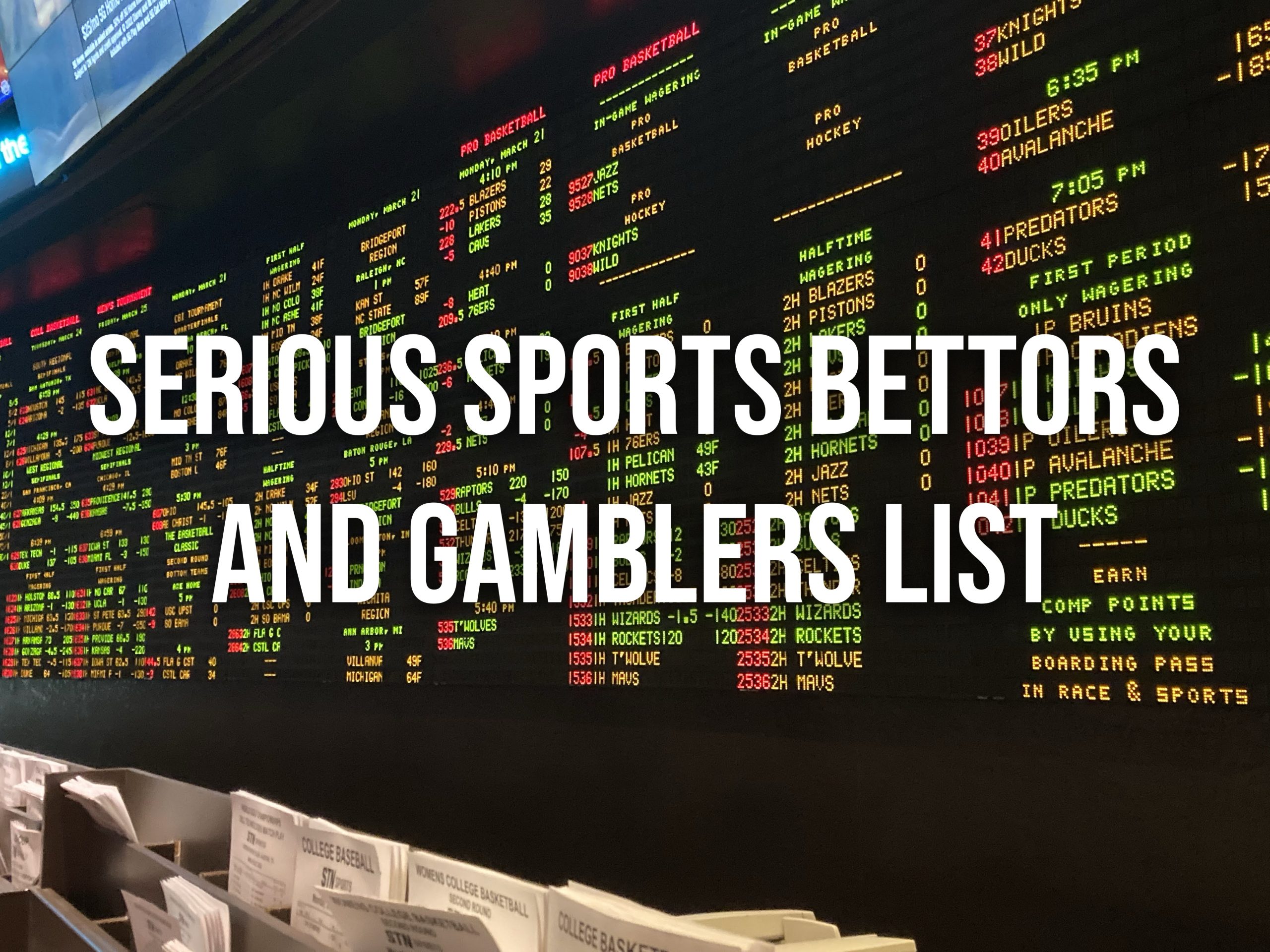 Sports Bettors and Gamblers List